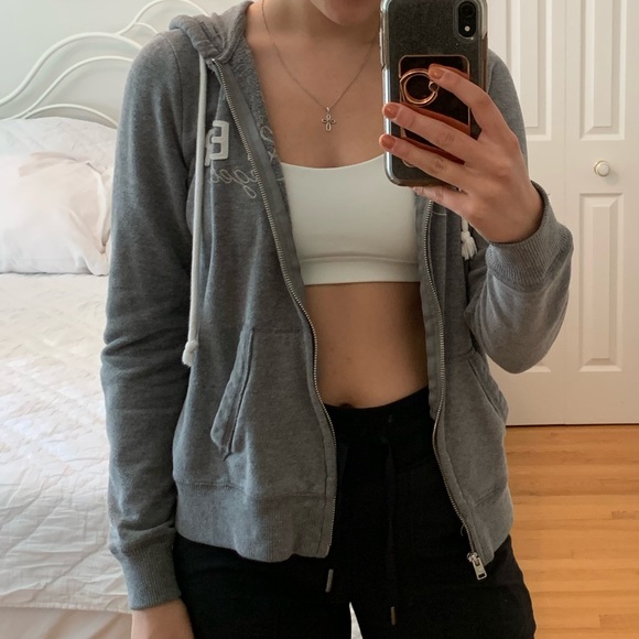 Hollister, Grey, Full-Zip Hoodie - Picture 3 of 6